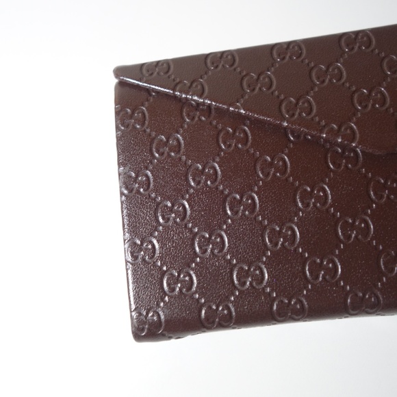 Gucci GG Guccissima Brown Triangle Folding Eyeglasses & Sunglasses Case - Picture 3 of 6